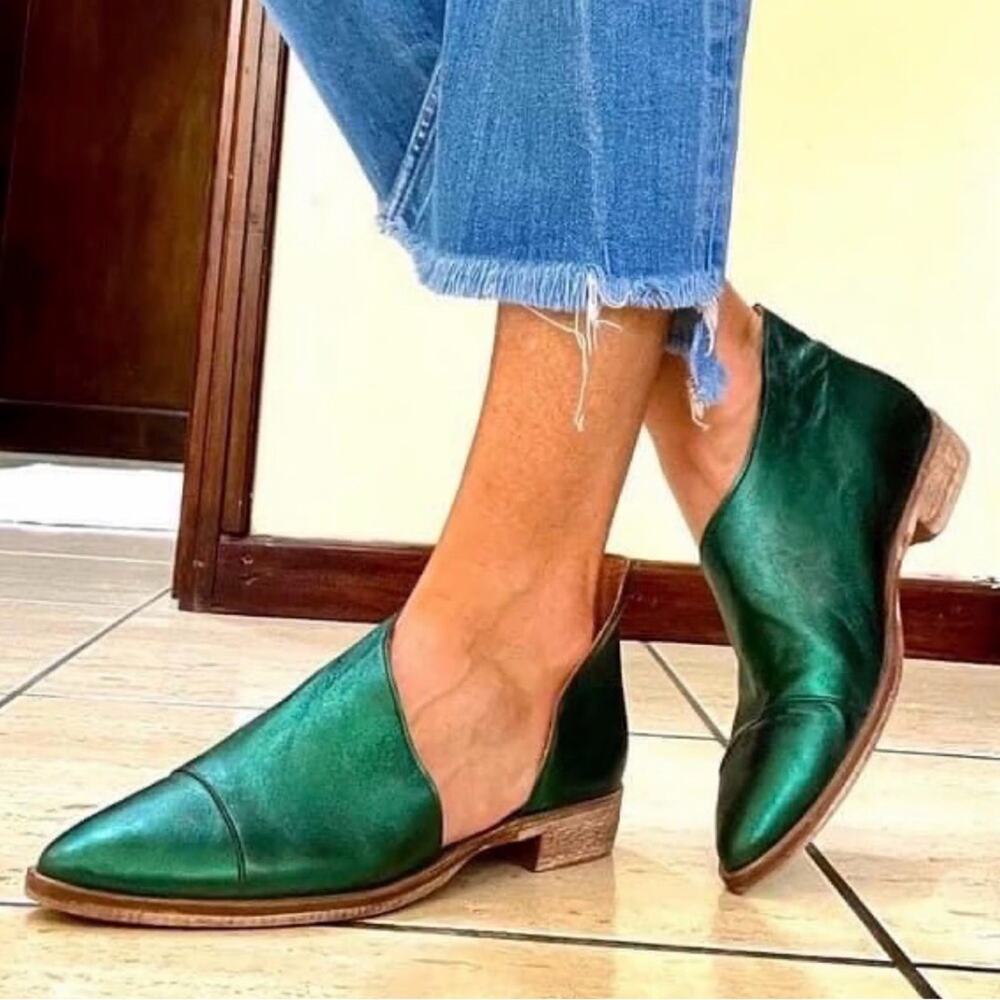 NWT FREE PEOPLE Royale Emerald Green Women's Slip-On Shoes 37